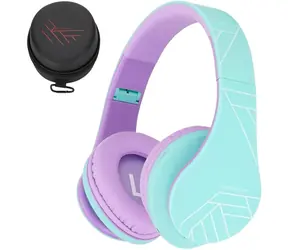 PowerLocus P2 Kids Turkusowo-Fioletowe / Bezprzewodowe słuchawki dla dzieci z mikrofonem / Bluetooth 5.3