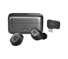 Rozpakowane - EPOS GTW 270 Hybrid szary / Bezprzewodowe słuchawki douszne / mikrofon / Bluetooth 5.1 / adapter USB-C / IPX5 / rozpakowane