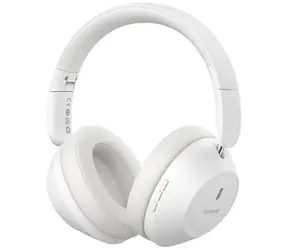 Baseus Bass 30 Max białe / Słuchawki bezprzewodowe / Mikrofon / Bluetooth 5.3 / ENC