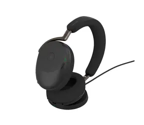 JABRA Evolve3 85 MS USB-C czarne + podkładka ładująca / słuchawki bezprzewodowe / mikrofon / ANC / USB-C + Bluetooth