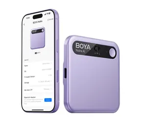 Boya Notra fioletowy / Rejestrator audio z tłumaczem AI / 64 GB / 24 godz. / BT / Wi-Fi / USB-C