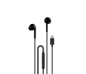 Słuchawki douszne przewodowe Dudao X3C czarne / z mikrofonem / USB-C / 1,2 m