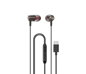 Słuchawki douszne przewodowe Dudao X1 PROT czarne / z mikrofonem / USB-C / kabel 1,2 m