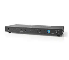 Przełącznik matrycowy HDMI Nedis VMAT3482AT 4 wejścia na 2 wyjścia / 4K@60Hz / cyfrowe i analogowe wyjścia audio / zdalny 