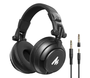 Maono AU-MH601 czarne / Słuchawki studyjne przewodowe / 3,5 mm i 6,3 mm / 3 m