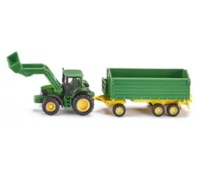 Siku Farmer 1843 John Deere z ładowaczem czołowym i przyczepą / 1:87 / od 3 lat