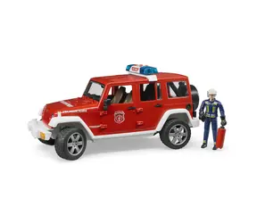 Bruder 02528 Jeep Wrangler wóz strażacki z figurką strażaka / 1:16 / od 4 lat