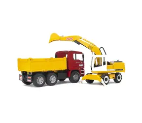 Ciężarówka Bruder 02751 MAN TGA z koparką Liebherr / 1:16 / od 3 lat