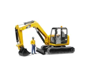 Minikoparka Bruder 02466 CAT z figurką pracownika budowlanego / 1:16 / od 4 lat