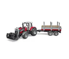 Bruder 02046 Massey Ferguson 7480 z ładowaczem czołowym i transporterem drewna / 1:16 / od 3 lat