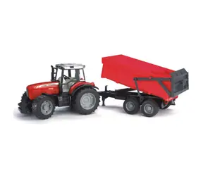 Ciągnik Bruder 02045 Massey Ferguson 7480 z samochodem / 1:16 / od 3 lat
