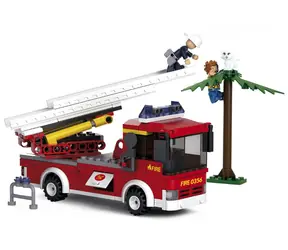 Sluban Firemen M38-B0625 Duży wóz strażacki z drabiną / Kompatybilny z Lego / Liczba figurek|sztuk: 2|265 / od 6 lat