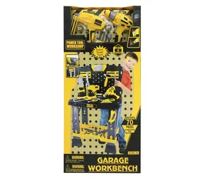 G21 DELUXE TOOLS Stół roboczy z narzędziami / żółto-szary / Wymiary złożonego stołu 57 x 91 x 38,5 cm / od 3 lat