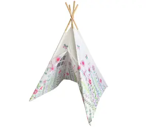 G21 TEEPEE Wiosenna łąka w różowe kwiaty / Wymiary 120x120x160 cm