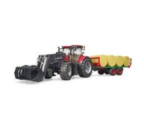 Ciągnik Bruder 3198 Case IH Optum 300 CVX z ładowaczem czołowym i nośnikiem bel