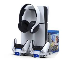 iPega P5S009 Wielofunkcyjna podstawka ładująca do konsoli PS5 Slim, biała