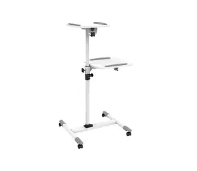 Techly Uniwersalny wózek do projektora | notatnik z dwiema półkami biały / wysokość 70-110 cm / wymiary 57 x 53 cm