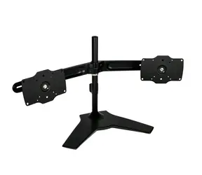 Metalowy uchwyt Silverstone ARM23BS-L na dwa monitory do 32" czarny / Vesa 75x75 i 100x100 / obrotowy / nośność 15 kg