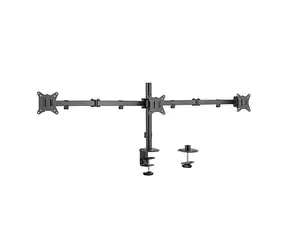 Gembird MA-D3-01 Uchwyt stołowy na 3 monitory do 27" / standardy VESA 75x75 i 100x100 / do stołu / nośność 7 kg / regulowany