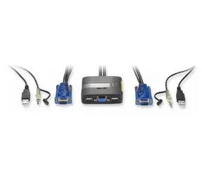 2- Port kabel USB LevelOne Przełącznik KVM - w zestawie kable