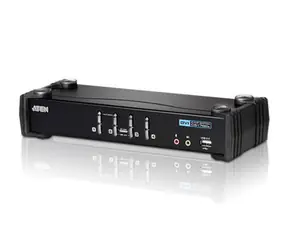 Aten CS1764A / 4- Port przełącznik DVI USB 2.0 KVMP / 4X kable DVI-D / 2- Port koncentrator / Audio