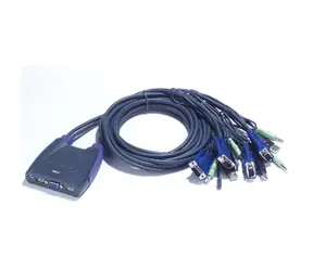 Aten CS64US / 4- Port przełącznik KVM USB / obsługa głośników / 0,9 mA 1,2 m