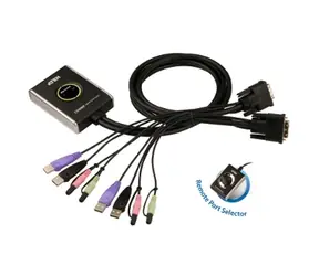 Aten CS682 / 2- Port przełącznik USB DVI KVM / Audio 2.1 / Zdalny selektor Port / 1,8m