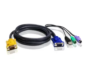 Kabel Aten KVM HDB15-SVGA+USB+PS2 / 1,8m