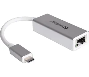 Konwerter Sandberg USB-C / do połączenia sieciowego / RJ45 / srebrny