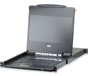Aten CL-6708MW / 8- Port KVM USB / DVI / OSD /Single Rail rack / 17,3" FHD LCD / touchpad / klawiatura