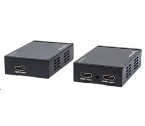 Kit przedłużacza Manhattan HDMI - Ethernet na nadajniku Cat6 / 2xHDMI czarny / 1x odbiornik HDMI / 1x RJ 45