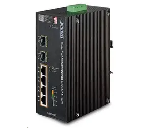 Przełącznik Planet IGS-624HPT PoE / 4X 1000Base-T / 2x SFP 100/1000Base-X / 802.3at 120W / DIN / IP30