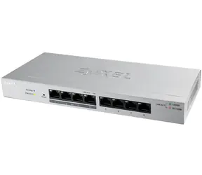 ZyXEL GS1200-8HP / 8- Port stacjonarny Gigabitowy przełącznik sieciowy SMART / 8x Gigabit metal / 4X PoE / PoE 60W