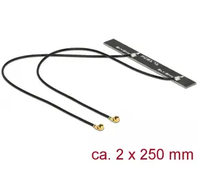 DeLock WLAN 802.11 ac ahbgn podwójna antena 2 x MHF męska 5 dBi 250 mm PCB / wewnętrzna samoprzylepna