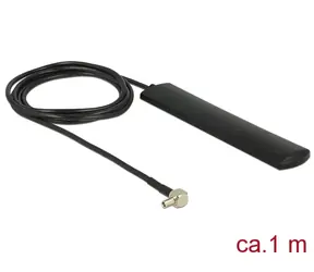DeLock Antena LTE TS-9, męska 90° 3 dBi, dookólna, stała, czarna / samoprzylepna