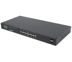 Przełącznik Intellinet 16- Port Gigabit PoE+ LCD / 16- Port / 2x SFP / 1000 Mbps / 16x PoE+ / 19"