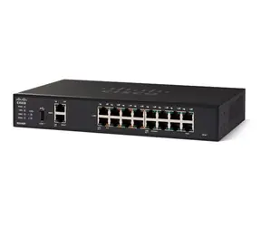 Router VPN Cisco RV345P / 16x Gbit LAN RJ-45 / 2x Gbit WAN RJ-45 / 2x USB / IPv6 / 3G / LTE / Firewall