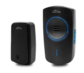 DZWONEK Media-Tech KINETIC czarny / dzwonek bezprzewodowy / 51 melodii / zasięg 150 m / IP44 / 4 poziomy głośności