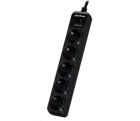 CyberPower B0520SC0-DE czarny / Ochrona przeciwprzepięciowa / 5 gniazd / wyłącznik / 1,8 m 