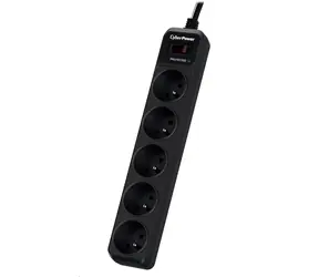 CyberPower B0520SC0-FR czarny / Ochrona przeciwprzepięciowa / 5 gniazd / wyłącznik / 1,8 m