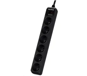 CyberPower B0620SC0-FR czarny / Ochrona przeciwprzepięciowa / 6 gniazd / wyłącznik / 1,8 m