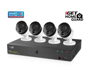 iGet HOMEGUARD HGNVK85304 / 8-kanałowy rejestrator NVR FullHD + 4X kamera IP 1080p / 1xHDD SATA / LAN / USB / VGA / HDMI