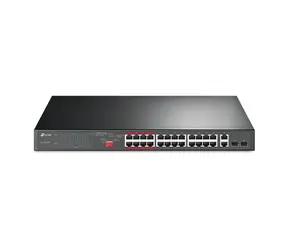 TP-LINK TL-SL1226P / 26- Port przełącznik / 24- Port 10|100Mbps PoE+ / 2 Gigabit RJ45 / 2 gniazda Combo SFP