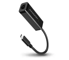 Axagon ADE-SRC, USB-C 3.2 Gen 1 - Karta sieciowa Gigabit Ethernet, automatyczna instalacja, czarna