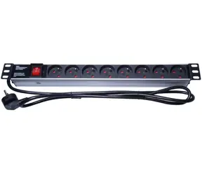 PremiumCord PDU 19" 1U / 8x230V / 2 m kabel / przełącznik