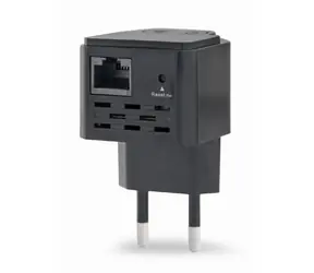 Gembird WNP-RP300-03-BK / wzmacniacz WiFi / 300 Mbps / 1x LAN / 802.11n / czarny