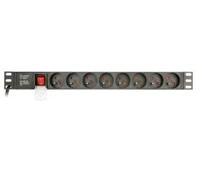 Gembird EG-PDU-014-FC14 PDU do szafy rack 1U / do 2500 W / 8x gniazdo FR / kabel 3M (złącze C14)