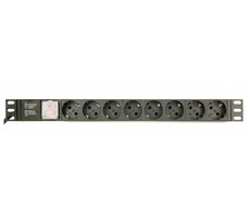 Gembird EG-PDU-014-C14 PDU do szafy rack 1U / do 3680 W / 8x gniazdo Schuko / kabel 3M (złącze C14)