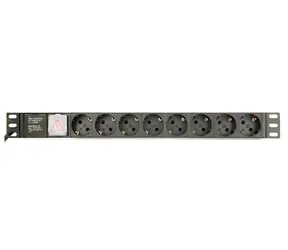 Gembird EG-PDU-014-C14 PDU do szafy rack 1U / do 3680 W / 8x gniazdo Schuko / kabel 3M (złącze C14)