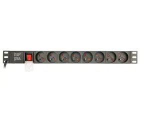 Gembird EG-PDU-014-F PDU do szafy rack 1U / do 2500 W / 8x gniazdo FR / kabel 3M (FR)
